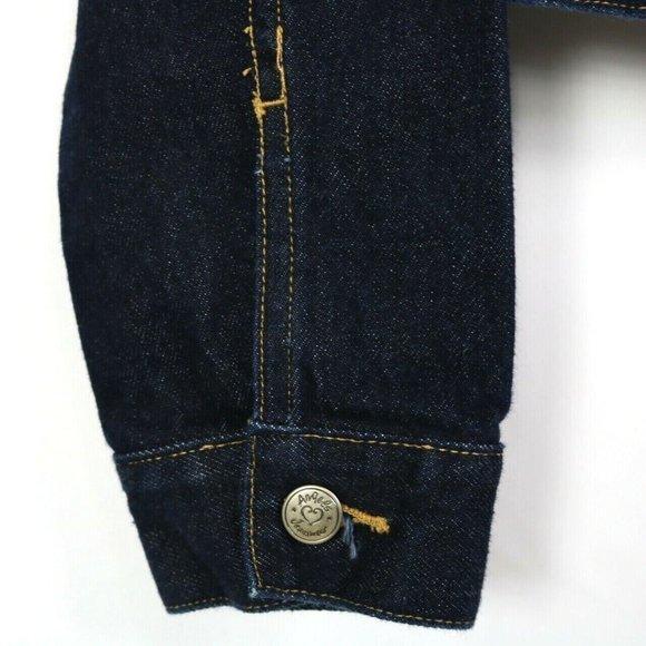 Angels Cropped Trucker Jean Jacket Coat Denim M‎ Medium - Picture 7 of 11